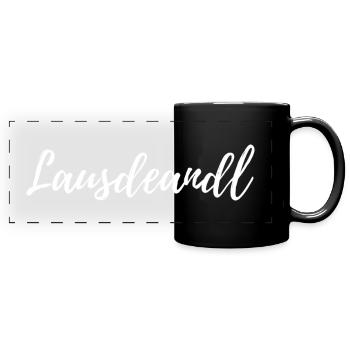 Lausdeandl bayrischer Ausdruck - Panorama-Tasse farbig - Schwarz - Vorne