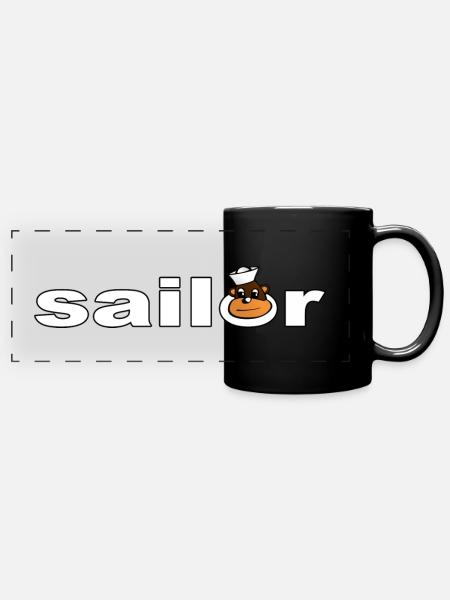 SAILOR - Panorama-Tasse farbig - Schwarz