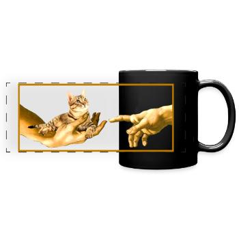 Le chat de Dieu - Mug panoramique uni - noir - Devant