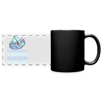 Bodensee - Panorama-Tasse farbig - Schwarz - Vorne