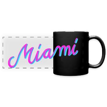 Miami - Panorama-Tasse farbig - Schwarz - Vorne
