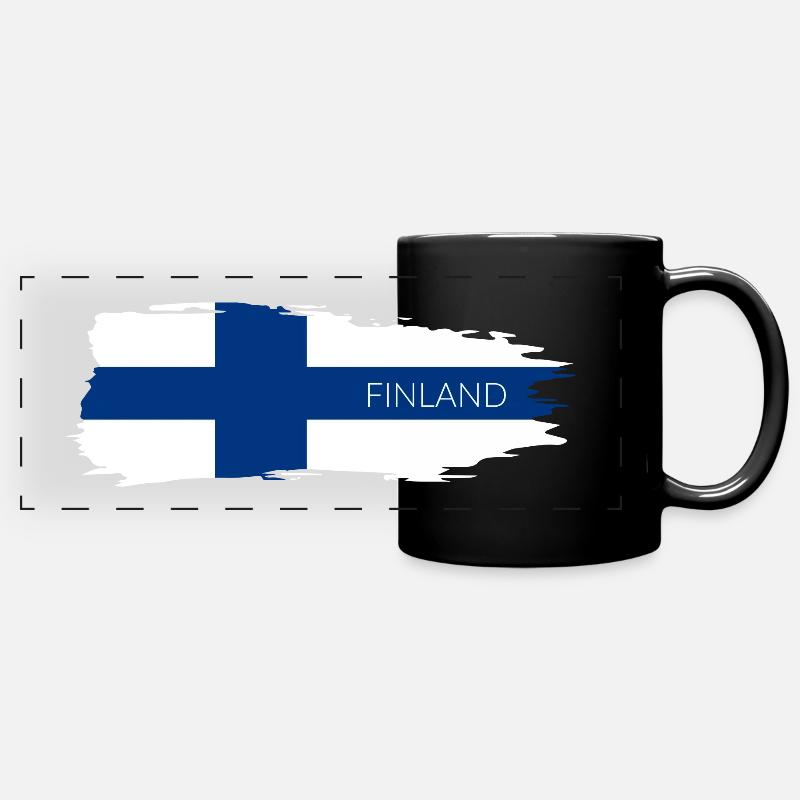 Drapeau de la Finlande - Mug panoramique uni - noir