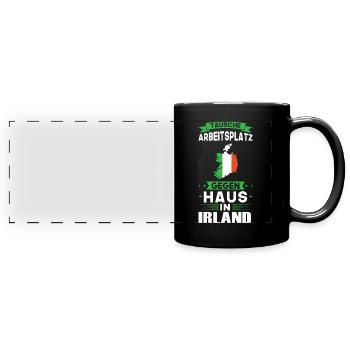 Irland Flagge Irisch Geschenk - Panorama-Tasse farbig - Schwarz - Vorne