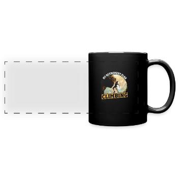 Wandkletterer Felsklettern Altersvorsorge Klettern - Panorama-Tasse farbig - Schwarz - Vorne