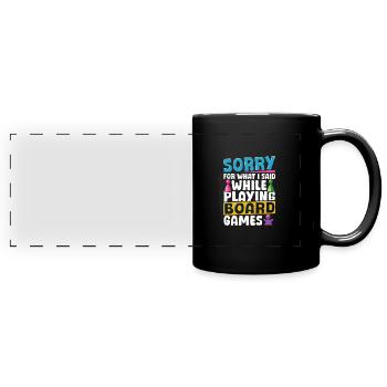 Spielen von Brettspielen Brettspiel Game - Panorama-Tasse farbig - Schwarz - Vorne