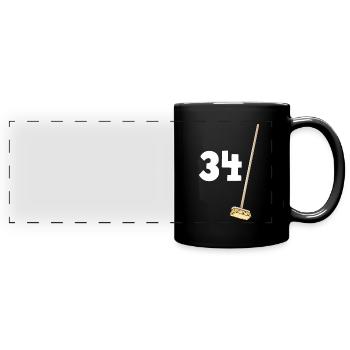 34 Brooms Gift Humor Birthday - Full Colour Panoramic Mug - black - Front