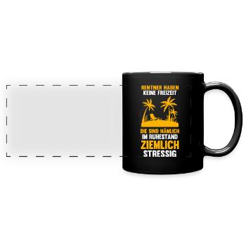 Rentner Rente Pensionierung Geschenk - Panorama-Tasse farbig - Schwarz - Vorne