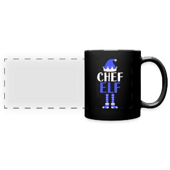 Chef Elf Vorgesetzte Geschenk - Panorama-Tasse farbig - Schwarz - Vorne