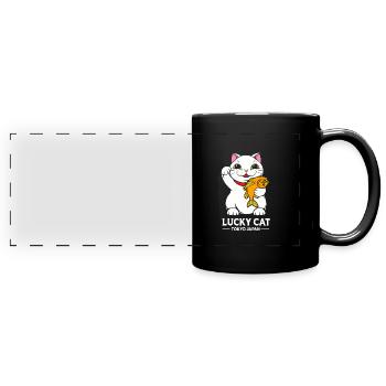 Maneki Neko Japan Glücksbringer - Panorama-Tasse farbig - Schwarz - Vorne