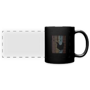 POULET ASCII - Mug panoramique uni - noir - Devant