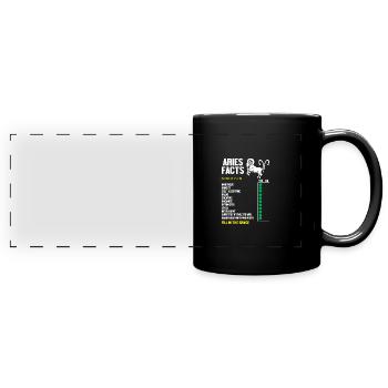 Sternzeichen Widder - Panorama-Tasse farbig - Schwarz - Vorne