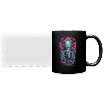 Occulte goule Kraken gothique Vaporwave Art - Mug panoramique uni - noir - Devant