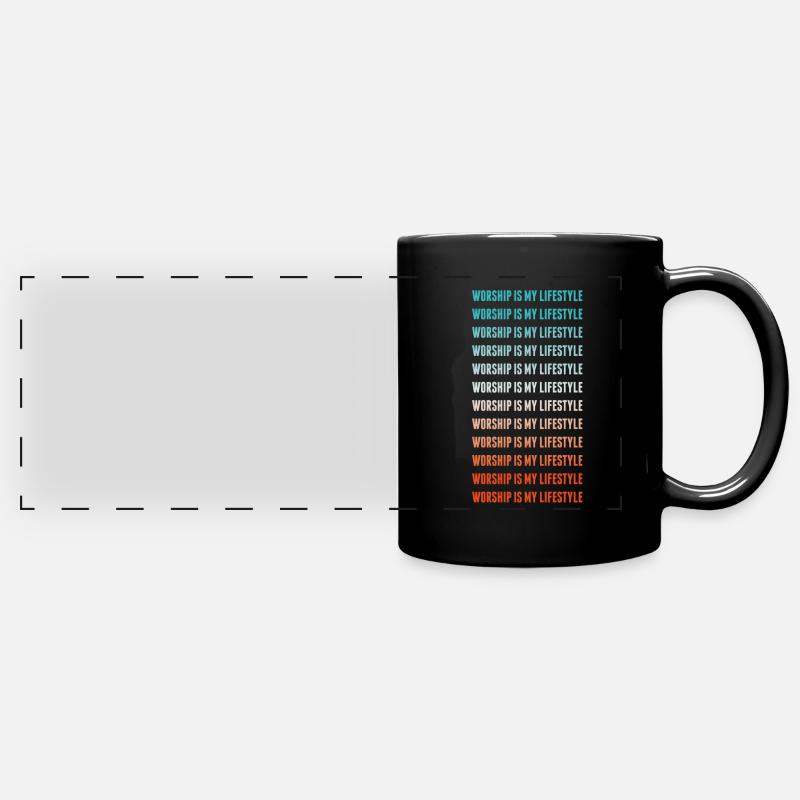 WORSHIP IS MY LIFESTYLE - Full Colour Panoramic Mug - black