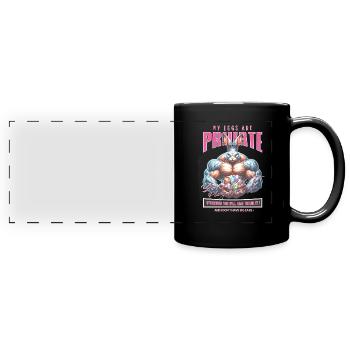 Easter Bunny "My Eggs Are Private" - Full Colour Panoramic Mug - black - Front