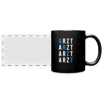 Arzt - Panorama-Tasse farbig - Schwarz - Vorne