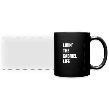 Gabriel living the name of Gabriel Funny Name - Full Colour Panoramic Mug - black - Front