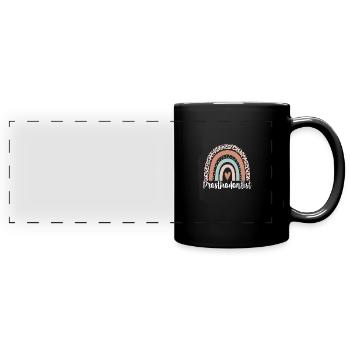 Prosthodontist Rainbow Leopard Funny - Full Colour Panoramic Mug - black - Front