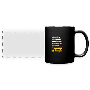 Schulbusfahrer Schulbus - Panorama-Tasse farbig - Schwarz - Vorne