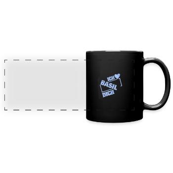 Geschenk für Basil - Panorama-Tasse farbig - Schwarz - Vorne
