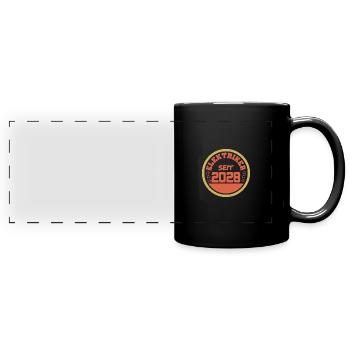 geboren 2028 - Panorama-Tasse farbig - Schwarz - Vorne
