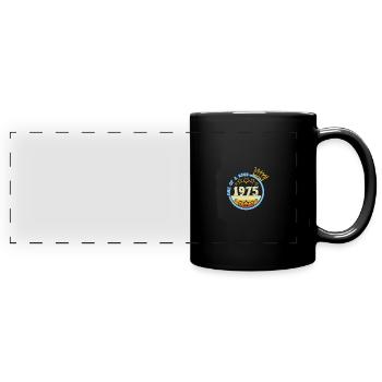 Jahr 1975 - Panorama-Tasse farbig - Schwarz - Vorne