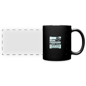 Mädchenname Raquel - Panorama-Tasse farbig - Schwarz - Vorne