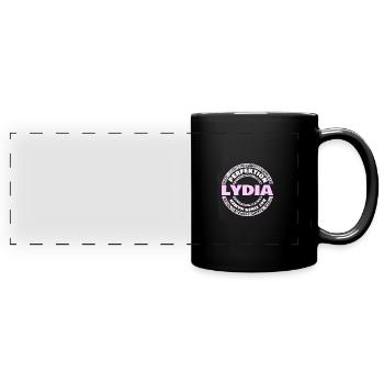First name Lydia - Full Colour Panoramic Mug - black - Front