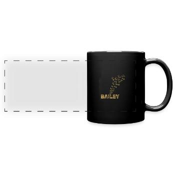 Bailey als Boot - Panorama-Tasse farbig - Schwarz - Vorne