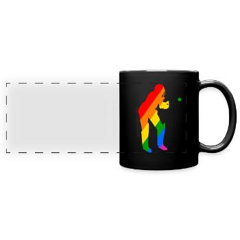 Gardien de guichet de cricket - Mug panoramique uni - noir - Devant
