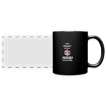 Sternzeichen Fische - Panorama-Tasse farbig - Schwarz - Vorne