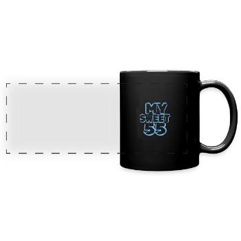 55 - Panorama-Tasse farbig - Schwarz - Vorne