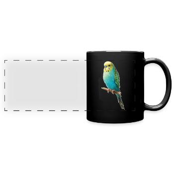Perruche ondulée - Mug panoramique uni - noir - Devant