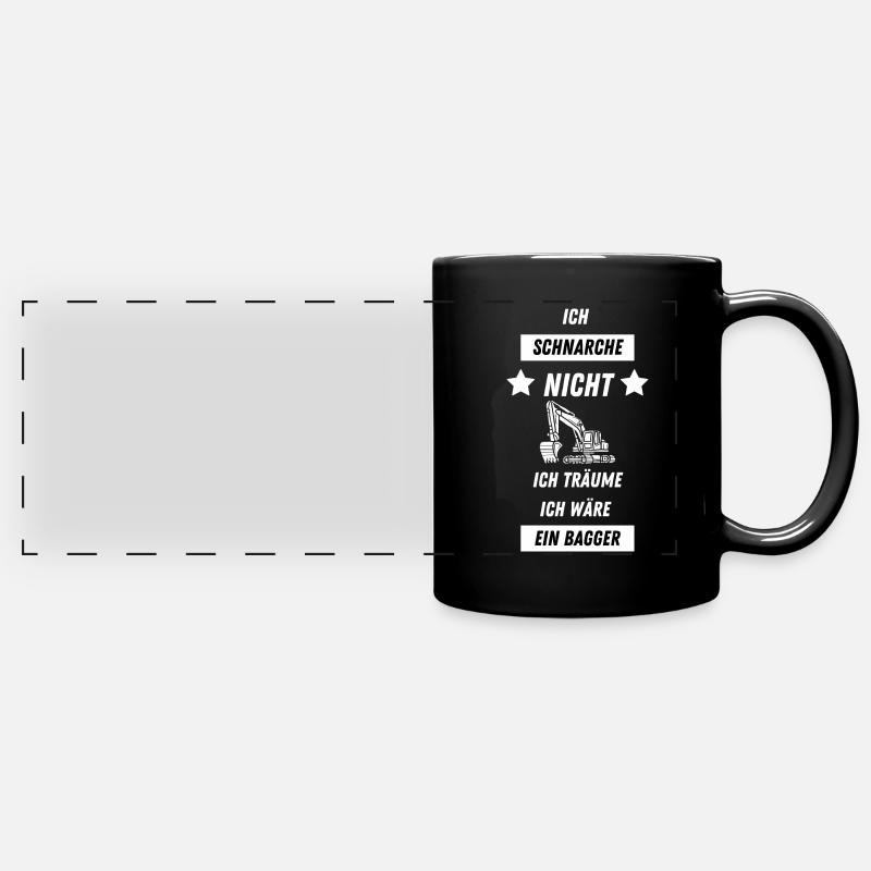 Bagger Liebhaber Bauarbeiter Lustiges Bagger - Panorama-Tasse farbig - Schwarz