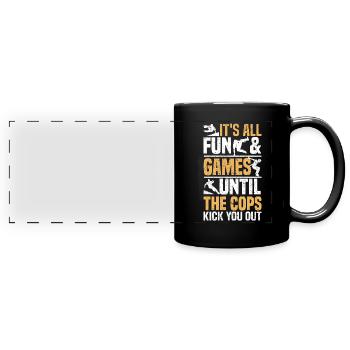 Les dictons de parkour | Idées cadeaux Sport Freerunning - Mug panoramique uni - noir - Devant