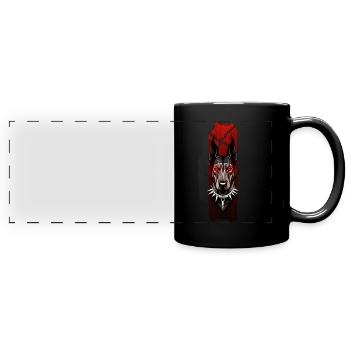 Fierce Doberman: Crimson Glare - Full Colour Panoramic Mug - black - Front