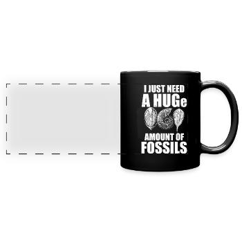 Fossil collectors | Geologists Fossils Gift Idea - Full Colour Panoramic Mug - black - Front