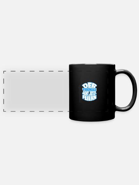 Feiern Thomas - Panorama-Tasse farbig - Schwarz