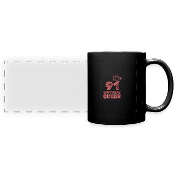Birthday 91 - Full Colour Panoramic Mug - black - Front