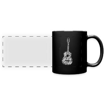 Gitarre Musik hipster Musiker - Panorama-Tasse farbig - Schwarz - Vorne