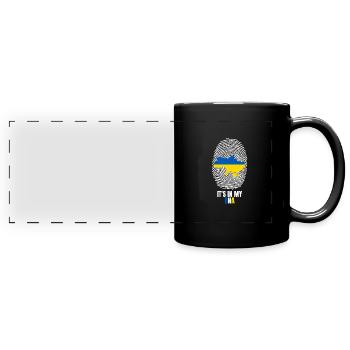 Loving Ukraine It's in my DNA Gift - Full Colour Panoramic Mug - black - Front