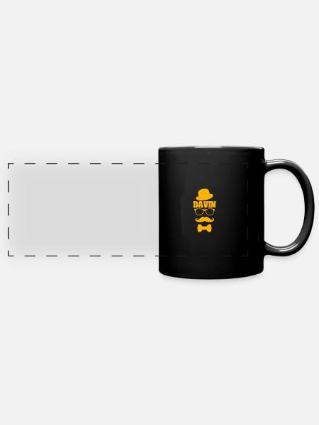 Schnurrbart Davin - Panorama-Tasse farbig - Schwarz