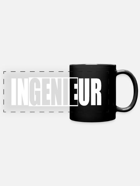 Ingenieur Studium Lustig Geschenk - Panorama-Tasse farbig - Schwarz