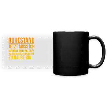 Ruhestand Pensionierung Abschiedsfeier Abschieds - Panorama-Tasse farbig - Schwarz - Vorne