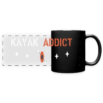 Kajak-Süchtiger - Panorama-Tasse farbig - Schwarz - Vorne