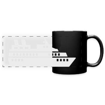 Navire de croisière Silhouette de croisière - Mug panoramique uni - noir - Devant