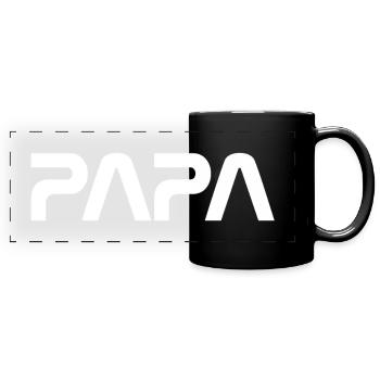 PAPA lettering in font design - Full Colour Panoramic Mug - black - Front