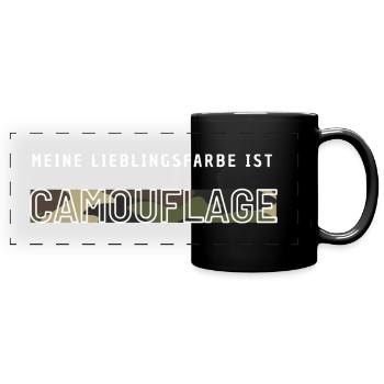 Meine Lieblingsfarbe ist Camouflage - Panorama-Tasse farbig - Schwarz - Vorne