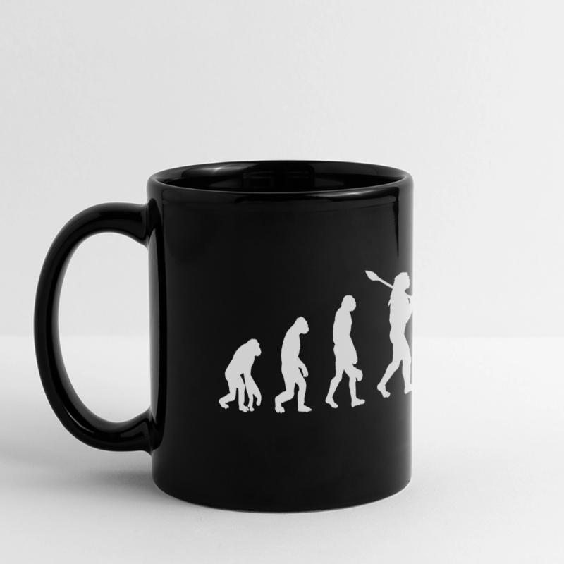 Zwei Förster - Evolution des Menschen / Darwin Panorama-Tasse farbig