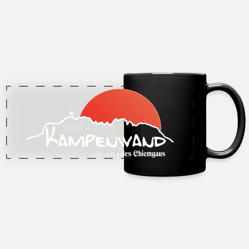 Kampenwand 1669m sunset white - Full Colour Panoramic Mug - black