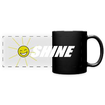 SUNSHINE lustige Bilder Sonne lustige Sprüche - Panorama-Tasse farbig - Schwarz - Vorne